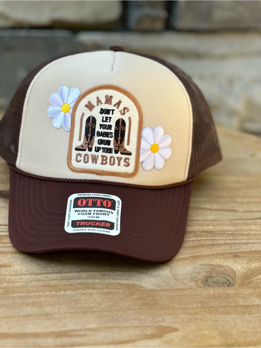 NEW Custom Trucker Hat Brown and Cream